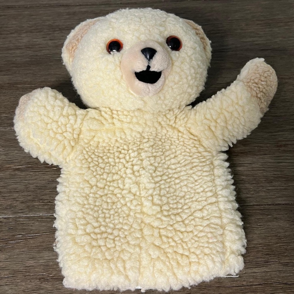 Vintage Snuggle Bear Hand Puppet Plush Toy‎ 1986 Lever Brothers Russ Berrie 9in